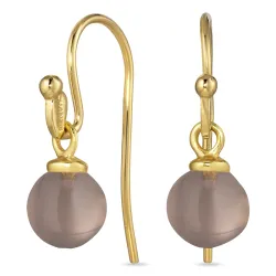 8 mm røykfarget krystall ørekroker i forgylt sølv