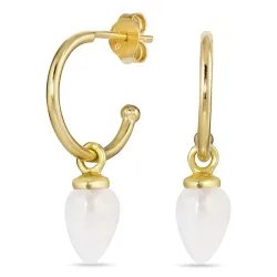 12 mm månestein halvcreol i forgylt sølv