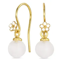 margeritt månestein ørekroker i forgylt sølv