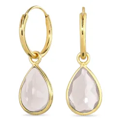 dråpe hvit krystall creol i forgylt sølv