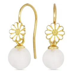 margeritt månestein ørekroker i forgylt sølv