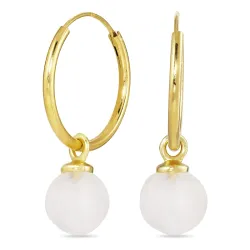 18 mm månestein creol i forgylt sølv