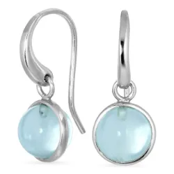 runde blå krystall øredobber i forsølvet messing - Loom Stones