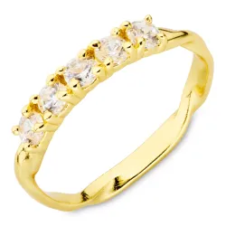 zirkon ring i forgylt messing - Eliné