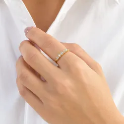 zirkon ring i forgylt messing - Eliné