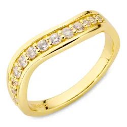 zirkon ring i forgylt messing - Eliné