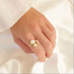 perle ring i forgylt messing - Eliné