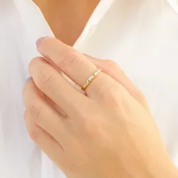 zirkon ring i forgylt messing - Eliné