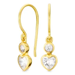 hjerte øredobber i forgylt messing - Eliné