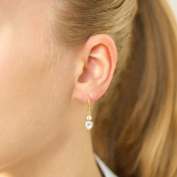 hjerte øredobber i forgylt messing - Eliné