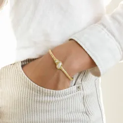 perle armbånd i forgylt messing - Eliné