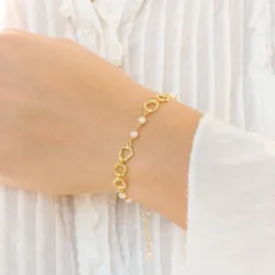 perle armbånd i forgylt messing - Eliné