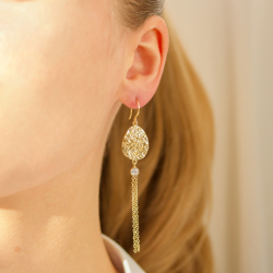 zirkon øredobber i forgylt messing - Eliné