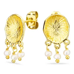 perle øredobber i forgylt messing - Eliné