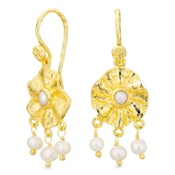 perle øredobber i forgylt messing - Eliné