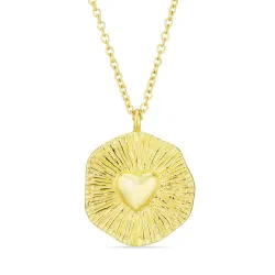 hjerte halskjede i forgylt messing - Eliné