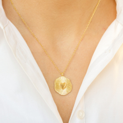 hjerte halskjede i forgylt messing - Eliné