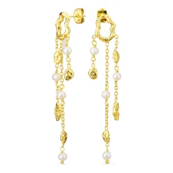 perle kjedeøreringer i forgylt messing - Eliné