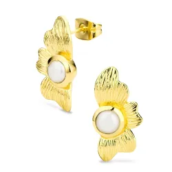 perle øredobber i forgylt messing - Eliné