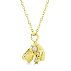 perle halskjede i forgylt messing - Eliné