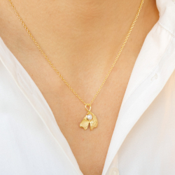 perle halskjede i forgylt messing - Eliné