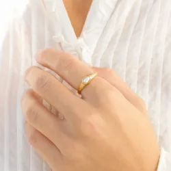 perle ring i forgylt messing - Eliné