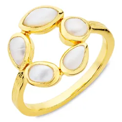 perle ring i forgylt messing - Eliné