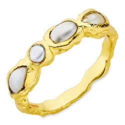 perle ring i forgylt messing - Eliné