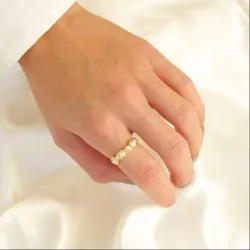 perle ring i forgylt messing - Eliné