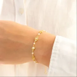 perle armbånd i forgylt messing - Eliné