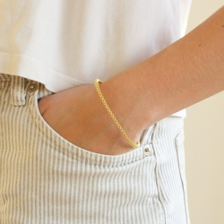 blomst armbånd i forgylt messing - Eliné