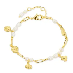 perle armbånd i forgylt messing - Eliné