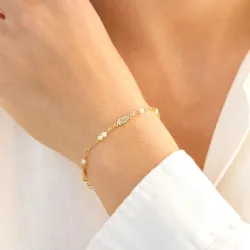 perle armbånd i forgylt messing - Eliné
