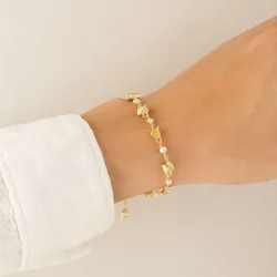 perle armbånd i forgylt messing - Eliné