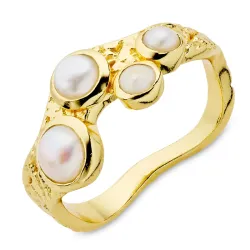 perle ring i forgylt messing - Eliné