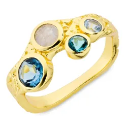 blå topas ring i forgylt messing - Eliné