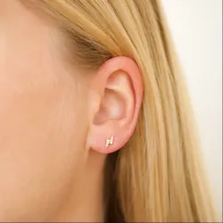 lyn øredobber i forgylt messing - Eliné