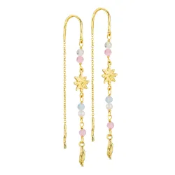 lange stjerne kjedeøreringer i forgylt messing - Eliné