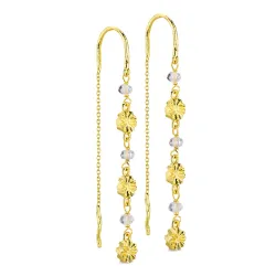 lange klar quartz kjedeøreringer i forgylt messing - Eliné