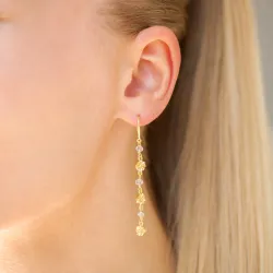 lange klar quartz kjedeøreringer i forgylt messing - Eliné