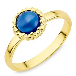 syntetisk safir ring i forgylt messing - Eliné