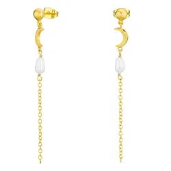 perle kjedeøreringer i forgylt messing - Eliné