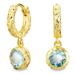 blå krystall creol i forgylt messing - Eliné