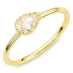 zirkon ring i forgylt messing - Eliné