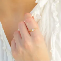 zirkon ring i forgylt messing - Eliné