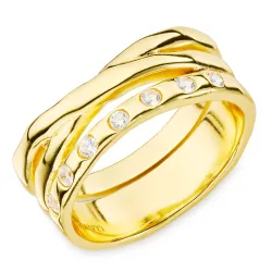 zirkon ring i forgylt messing - Eliné