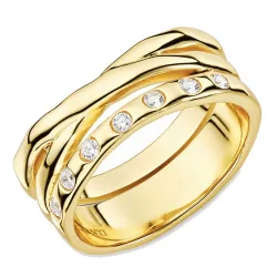 zirkon ring i forgylt messing - Eliné