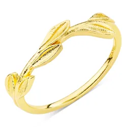 blad ring i forgylt messing