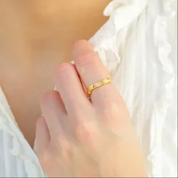 blad ring i forgylt messing