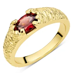 granat ring i forgylt messing - Eliné